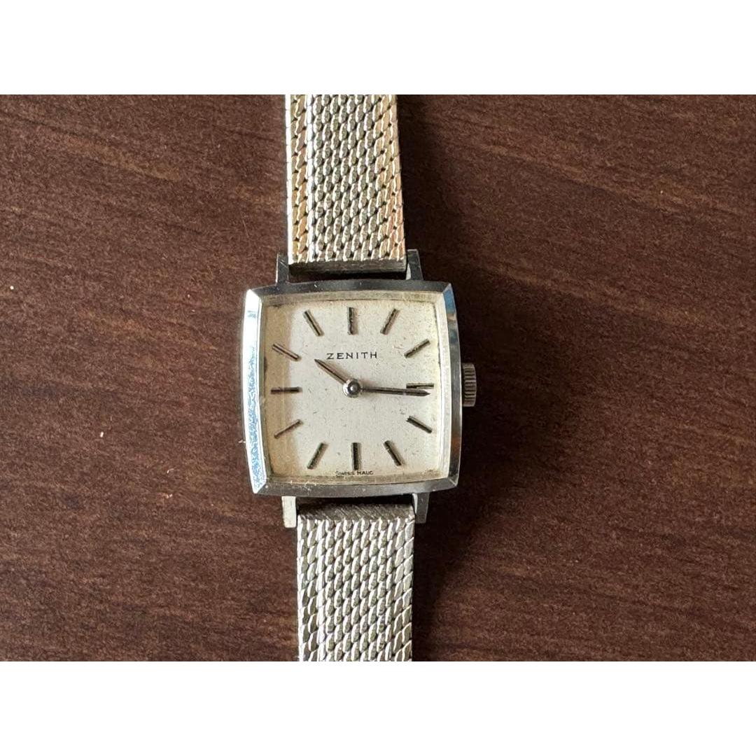 Used ZENITH Zenith square wristwatch manual winding antique