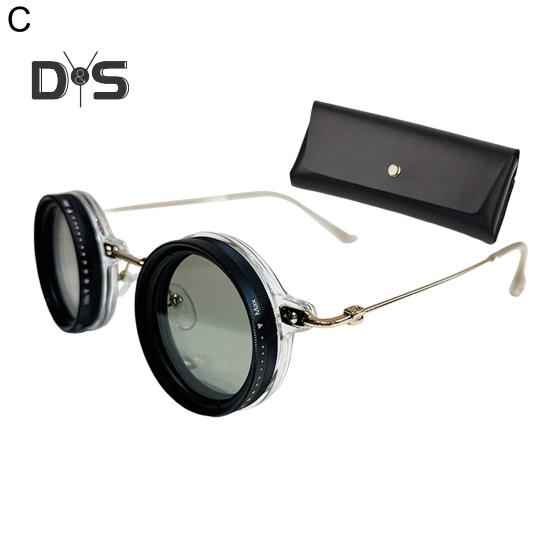 Malé okrúhle polarizované slnečné okuliare pre mužov ženy 1-9 stupňov nastaviteľný odtieň slnečné okuliare s ND filtrom šošovky na pláž, do tieňa, na rybolov, na šoférovanie