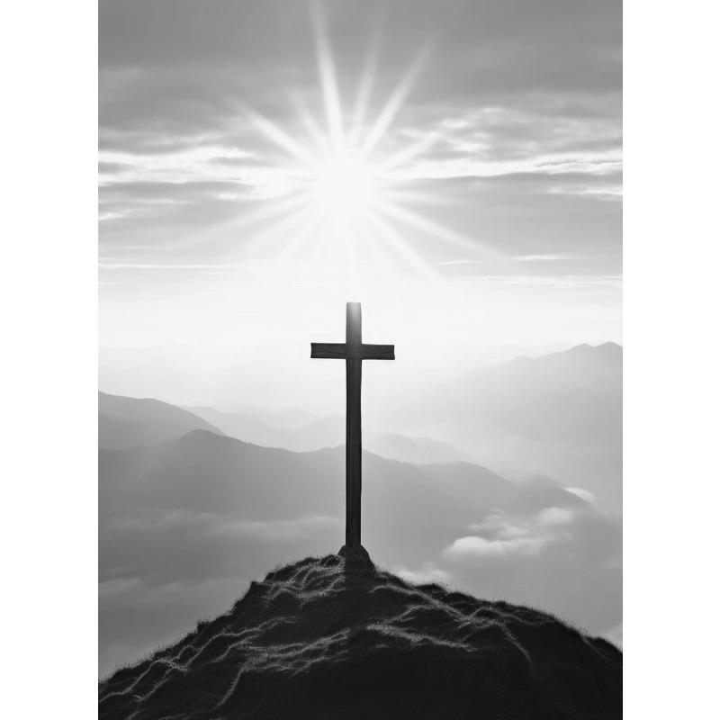 

Черно-белый Иисус Вера Крест на Холме Постер Принт Холст Живопись Современное Религиозное Настенное Искусство HD Картина для Комнаты Домашний Декор 21cm×30cm NoFrame