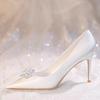 Fashion Woman 2025 Trend Luxury Pumps Pointed Toe Party Ladies Shoes High Heels Pumps White Wedding Shoes Rhinestone Women's Shoes