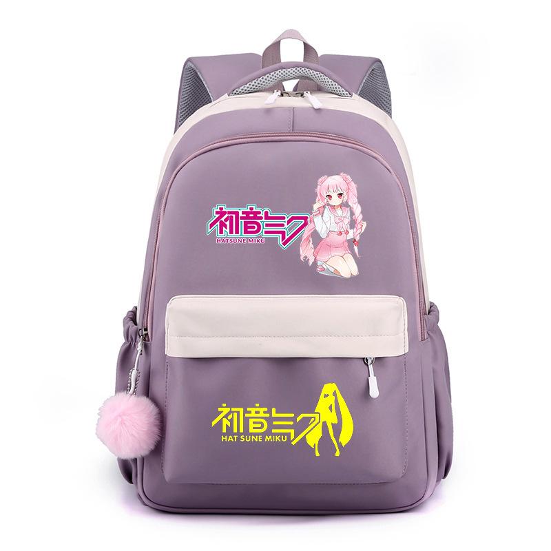 Anime Peripheral Hatsune Future School Bag Backpack Cartoon Backpack Candy Color Large Capacity Student School Bag Stationery