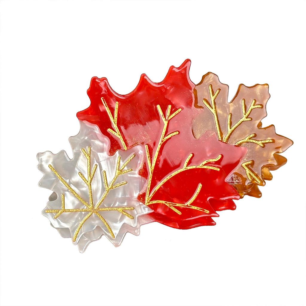 Stylish Acetate Maple Leaf Hair Clip Charming Mushroom Claw Clip Women For