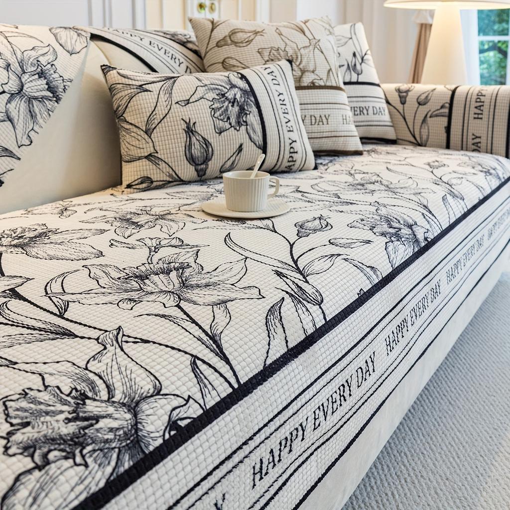 Jacquard Retro Sofa Slipcover, Non-slip Sofa Cover, Couch Cover Four Seasons Universal Furniture Protector for Bedroom Office Living Room Home Decor