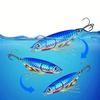 8Pcs Set Sharp Hooks Metal Fishing Lure 3D Eyes Design Metal Jig Spoon  Saltwater Fishing