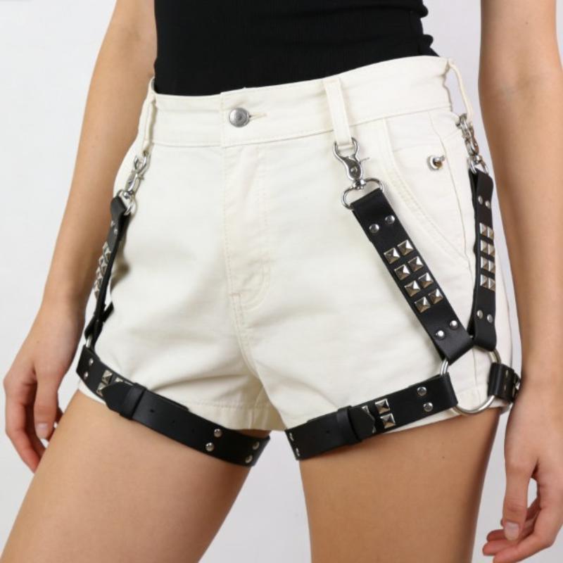 

Unisex Punk Gothic Pu Leather Leg Harness With Buckle Hip Hop Leg Strap Rivet Belt For Rave Festival Cosplay 1pc