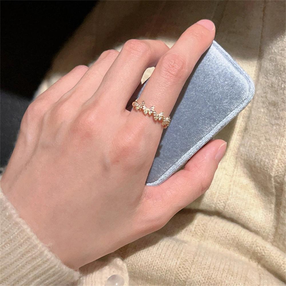 Color Enamel Fritillary Butterfly Ring Women's Open Index Finger Ring New Products