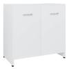 Bathroom Cabinet White 60 X 33 X 61 Cm Particleboard