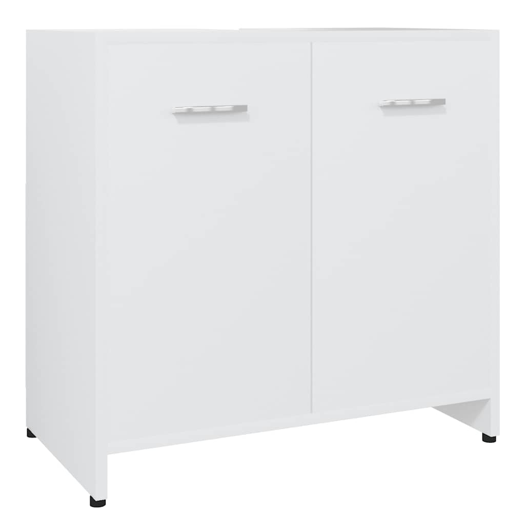 Bathroom Cabinet White 60 X 33 X 61 Cm Particleboard