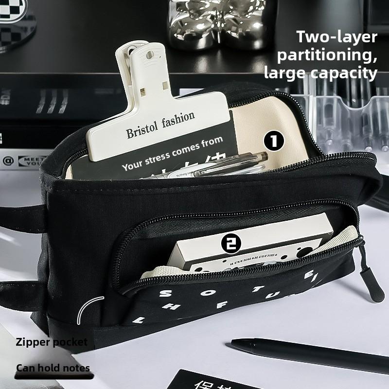 Basic Pencil Case With Large Openings For Stationery Storage And Organization For Students And Adults