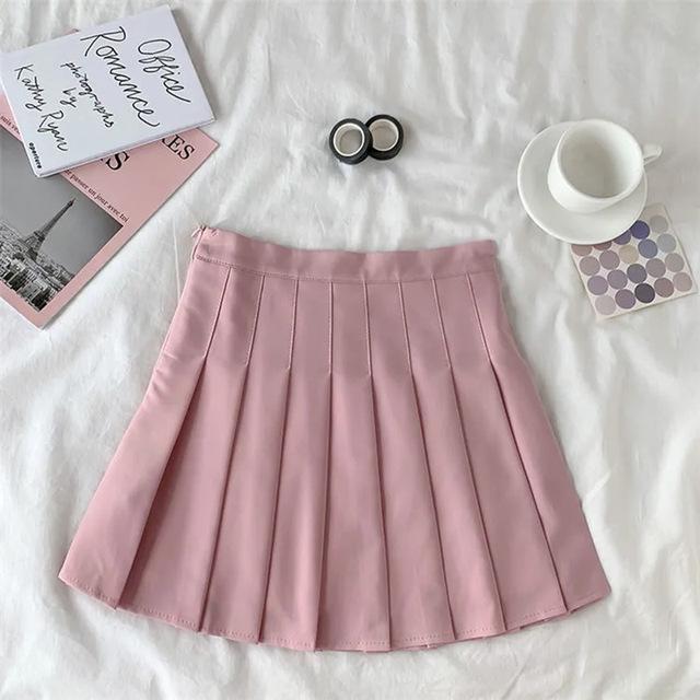 European and American summer high waisted A-line pleated short skirt for women