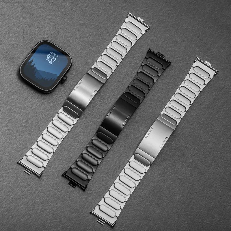 New Titanium metal Watch Strap For Xiaomi mi Band 9 Pro/8 Pro Luxury metal replacement strap For Redmi Watch 6 5 4 Watchband