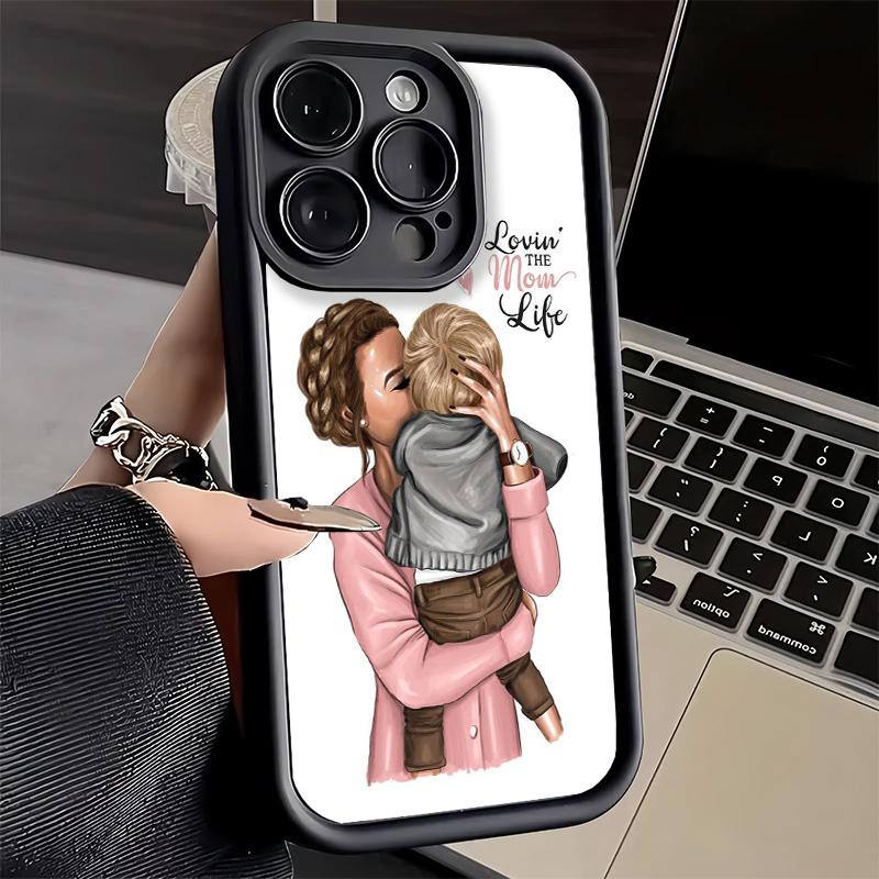 Phone Case for iPhone 17 Air 16E 15 16 Pro Max Baby Mom Girls Cover 14 Plus 13 12 Mini Soft Shell Silicone Fundas