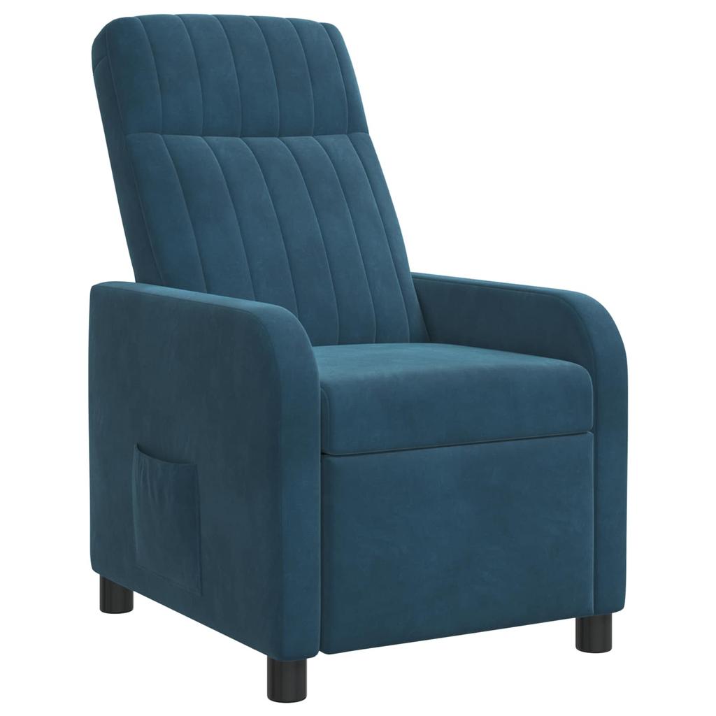Recliner Chair Blue Velvet (V)