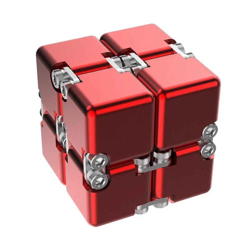 Aluminum Alloy Infinity Cube Fidget Toy Stress Relief Office Puzzle Relaxation Game Portable Educational Toy for Kids Adults