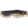 Day and Night - Day and Night 8-piece Bamboo Garden Furniture Set with Dark Gray Cushions