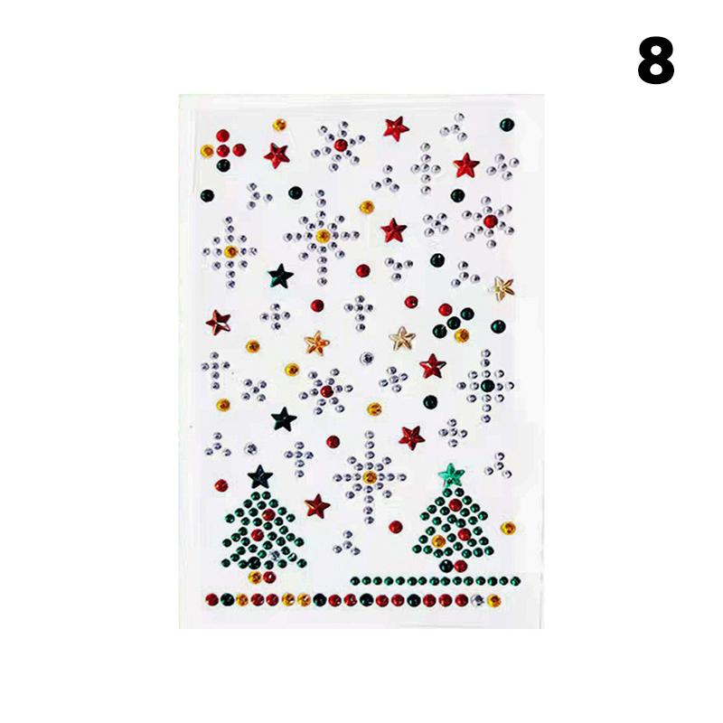 

Рождественский макияж Белая снежинка Наклейки на елку Стразы Глаза Лицо Временная татуировка Самоклеящаяся наклейка Фестиваль Олень