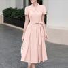 ZANZEA Vestito casual da donna a maniche corte con colletto da bambola dolce
