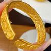 Vietnamese Gold Peony Engraved Wide Bangle: Symbol of Prosperity for Women - Ideal Wedding Jewelry