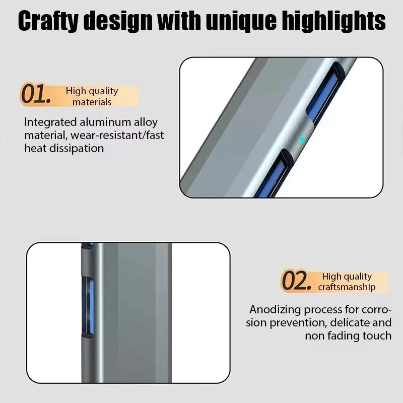 7 In 2 USB HUB Type C HUB Multi USB Splitter USB Adapter OTG USB To USB 3.0 HUB for Macbook Pro 13 15 Air Mi Pro PC Laptop