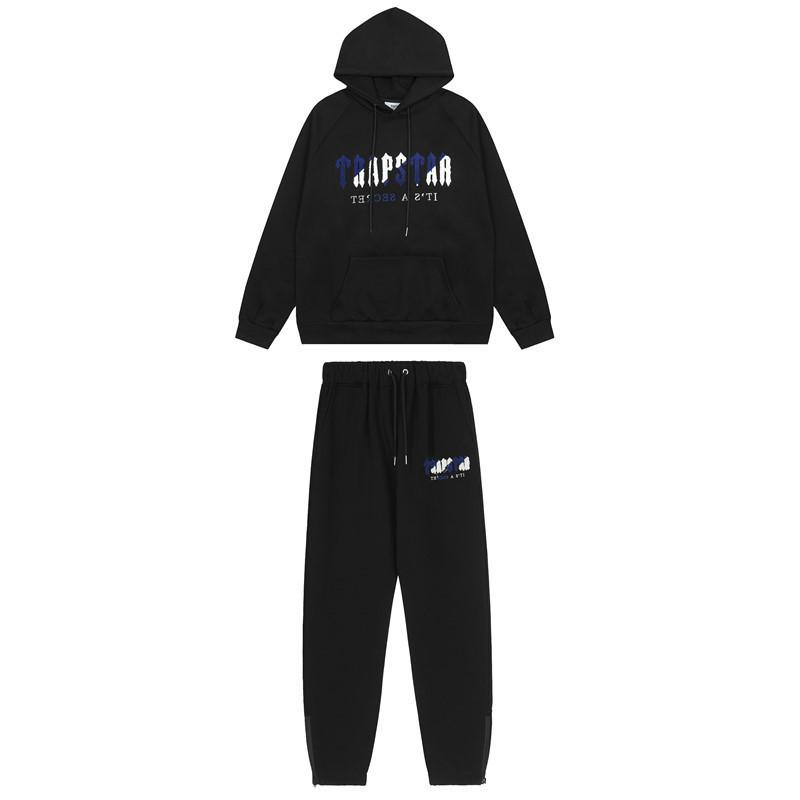 Trapstar Rotes & Schwarzes Tigerkopf Hoodie und Hosen Set