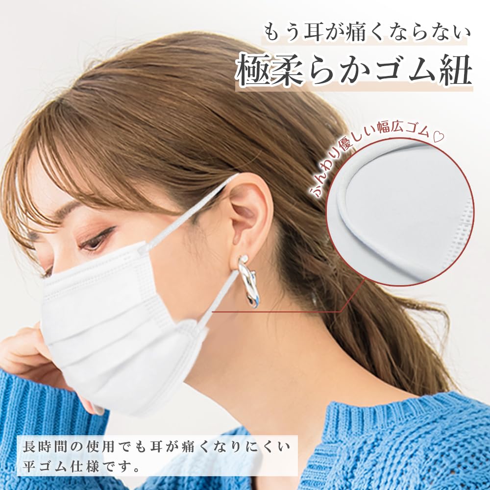 Sisibella Nonwoven Pollen Nonwoven Color and White Masks, 51-Count, Protection, Small, Disposable, Masks, Masks, Stylish, Women's Children's Sizes,