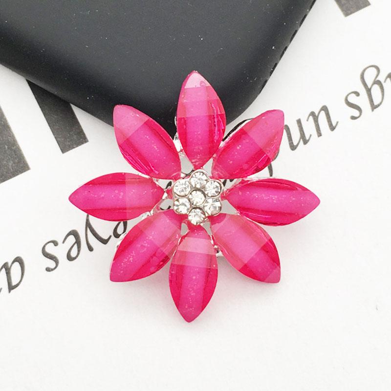 Engood100Pcs Acryl Flower Rhinestone Button Buckles for DIY Hair Sewing Trim & Embellishments Craft for Wedding Decoration ZJ200