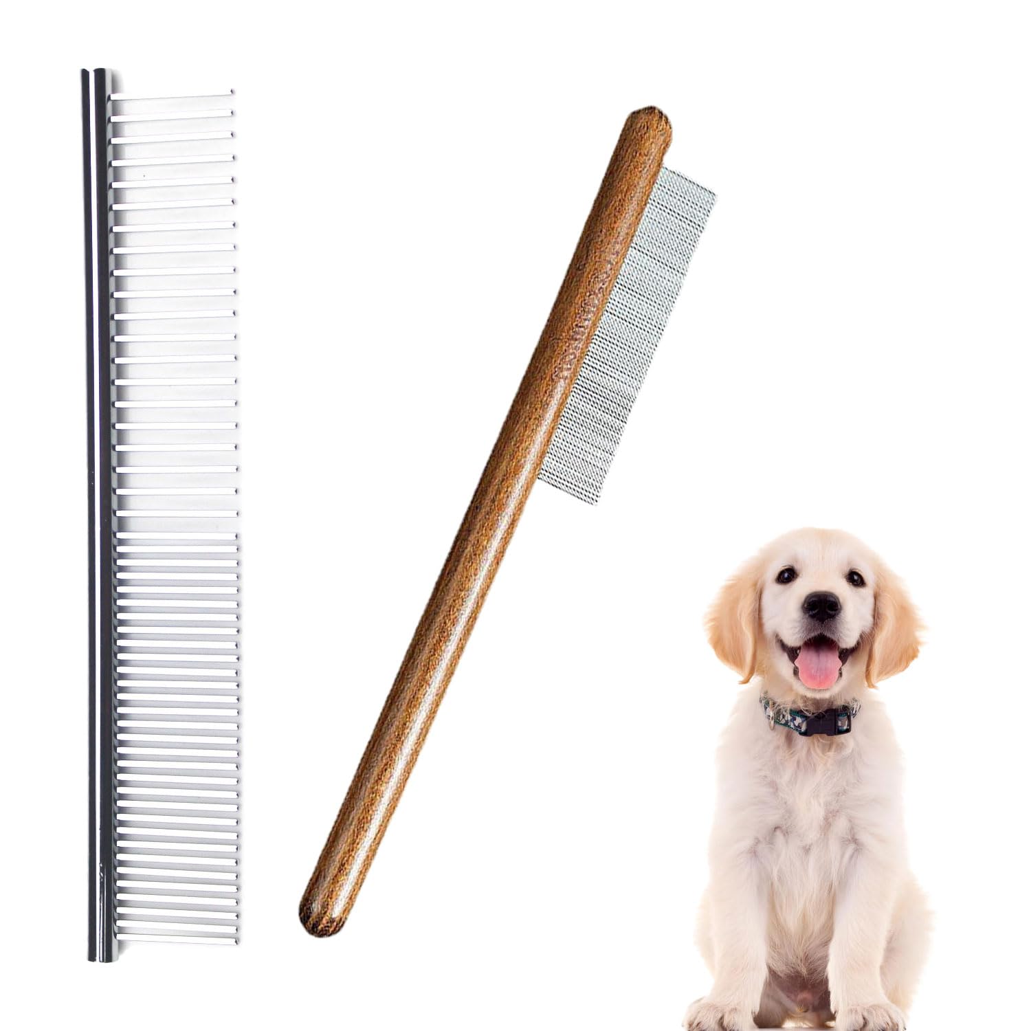 

Stainless Steel Dog Comb with Dense Tooth Log Pet Comb for Dogs and Flea Beauty Hair Removal Grooming Shedding Grooming Stainless Pet Comb for Dogs