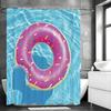 Ocean Donut Swimming Ring Shower Curtain, Bathroom Decorative Shower Curtain, Waterproof Shower Curtain with Hooks