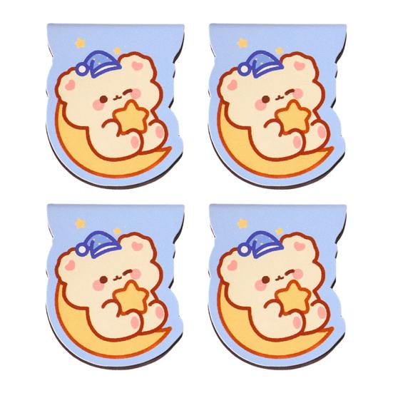 

4Pcs Magnetic Bookmarks Thin Double-Sided Cartoon Book Markers Cute Page Holders L