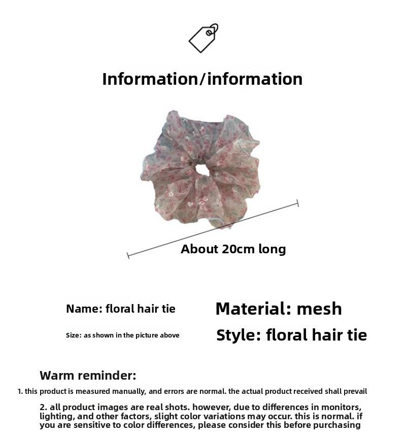 Koreanisches Süßes Flauschiges Blasen-Gaze-Blumen-Scrunchie für Damen Frischer Mori-Stil Sommer-Haarschmuck