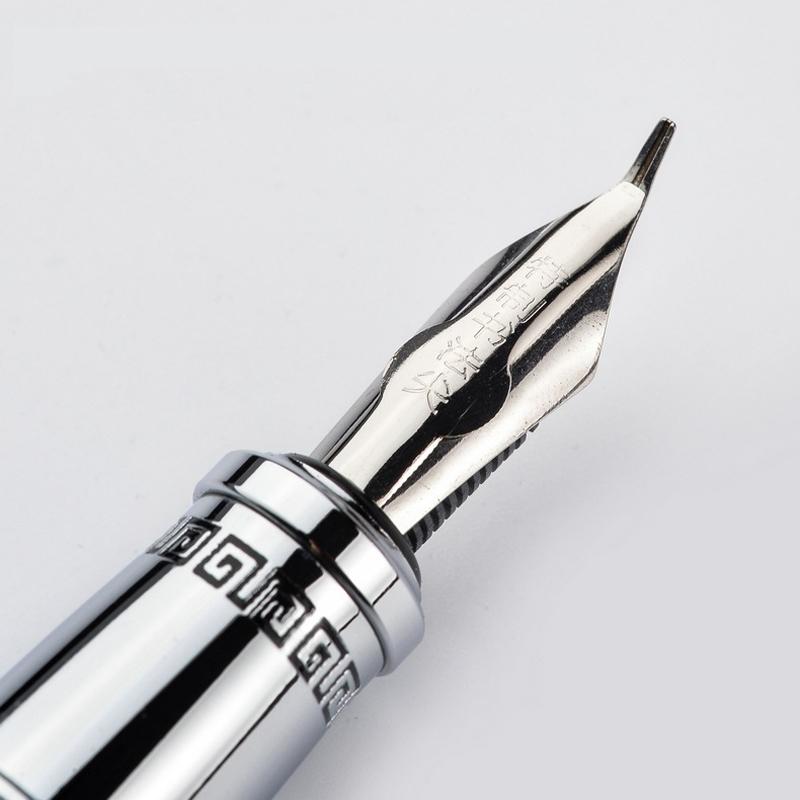 Duke Natural Bamboo Confucius Embossed Pattern Bent Calligraphy Nib 1.2mm Fountain Pen Professional Stationery Writing Pen Gift