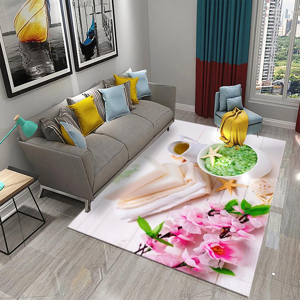 Dielen und Blumen Teppichbrett Blumiger Teppich Retro Landhausstil Rechteckige Bereichsteppiche Yogamatten Schlafzimmer Wohnzimmer Dekor Fußmatte