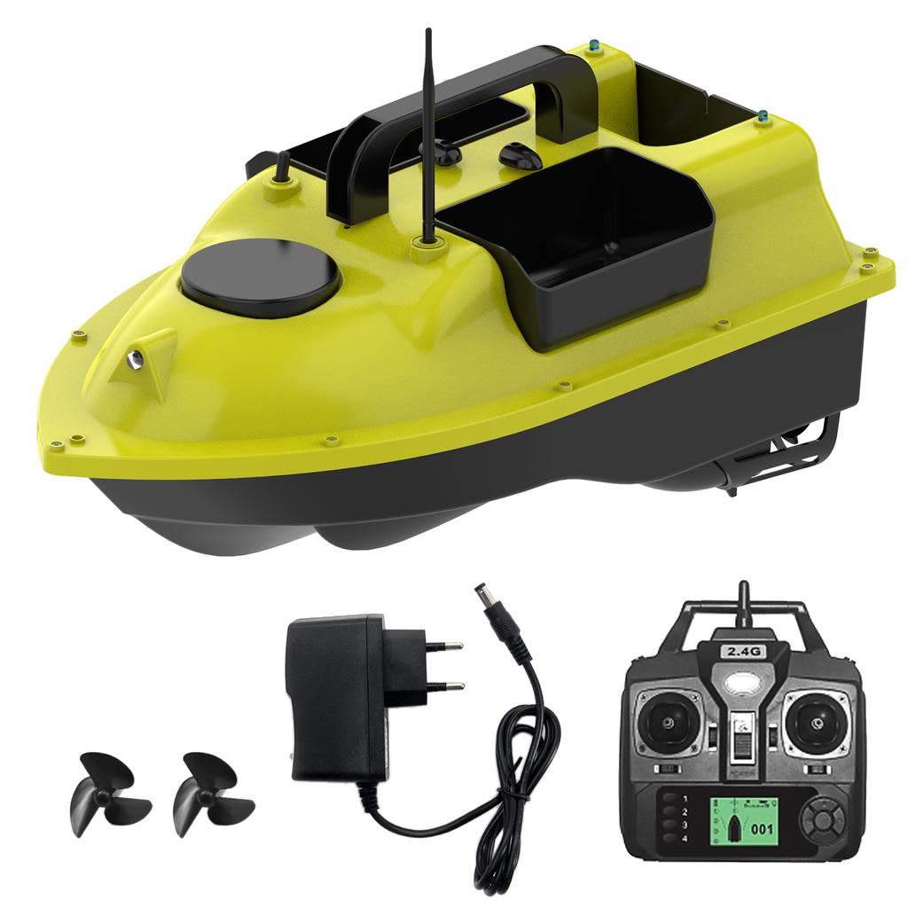 Bateau à appâts de pêche GPS avec 3 conteneurs d'appâts, bateau à appâts automatique avec portée à distance de 400 à 500M
