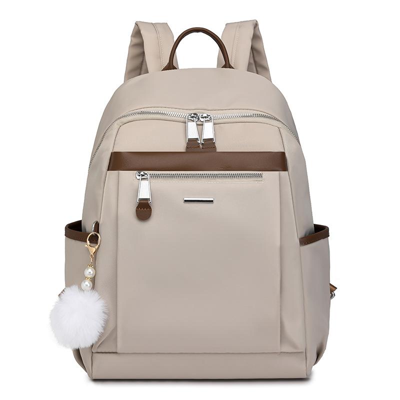 

Нейлоновый рюкзак, женский пригородный рюкзак большой емкости, школьный рюкзак для студентов бежевый