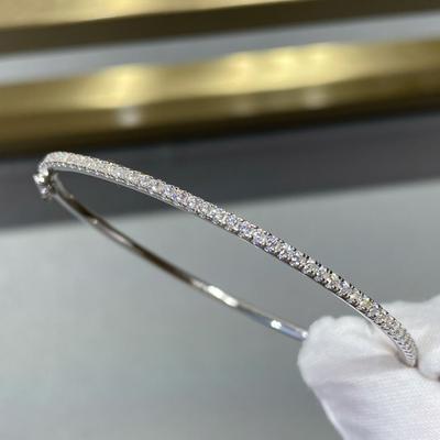Quality Pure 925 Silver Jewelry For Women Gold Bangle Move Diamond Bangle Wedding Jewelry Around Rivet 6cm Bangle
