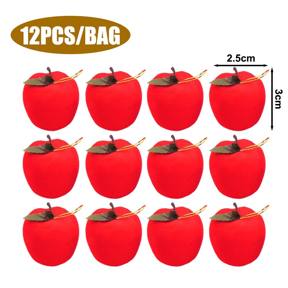 Realistic Eye-catching Simulation Red Apple Ornament Christmas Tree Decoration Navidad Xmas Atmosphere Pendant Home Festival