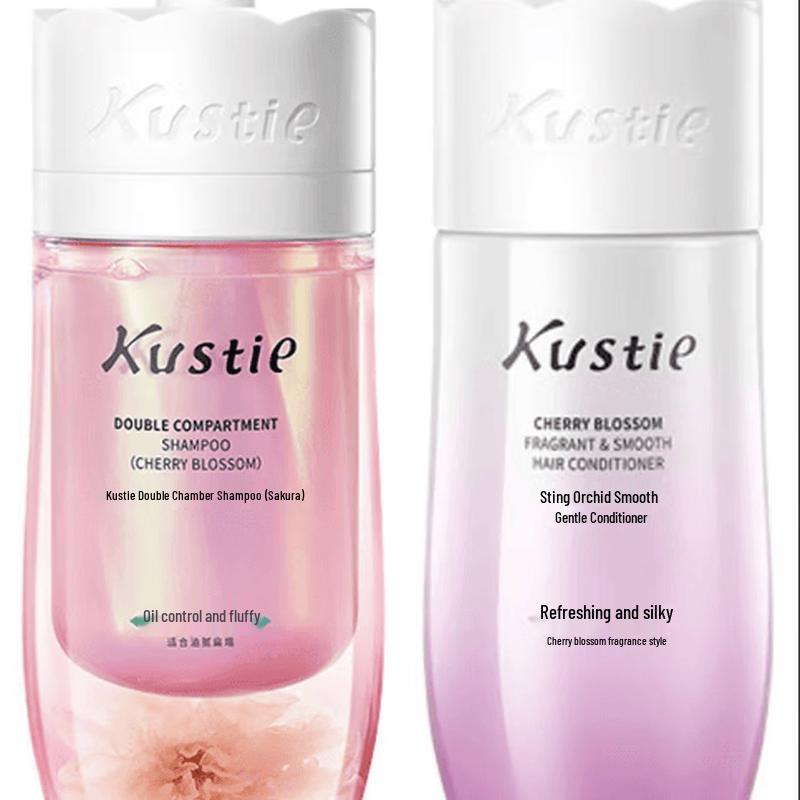 Kustie Cherry Blossom Oil Control Shampoo & Conditioner Set