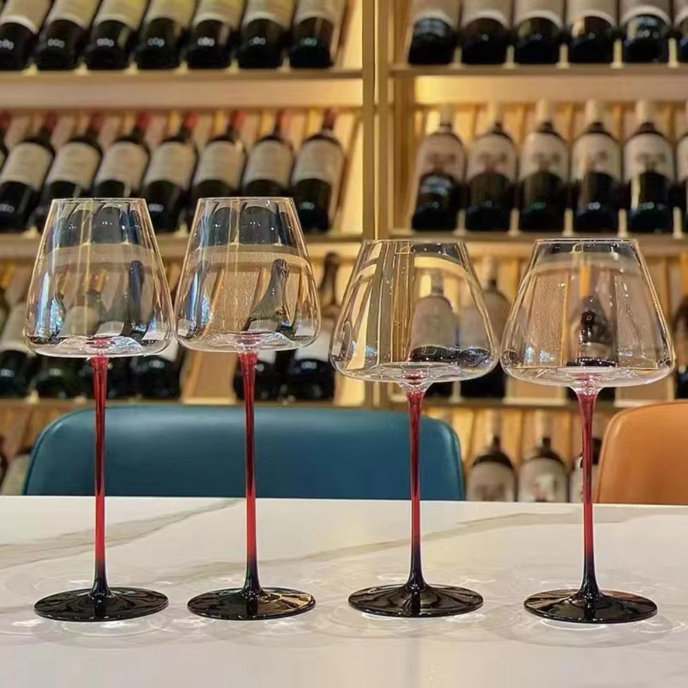 2pcs Red Holder Champagne Goblet Hand-blown Red Wine Cup Glassware Crystal Red Wine Glasses  Hotel