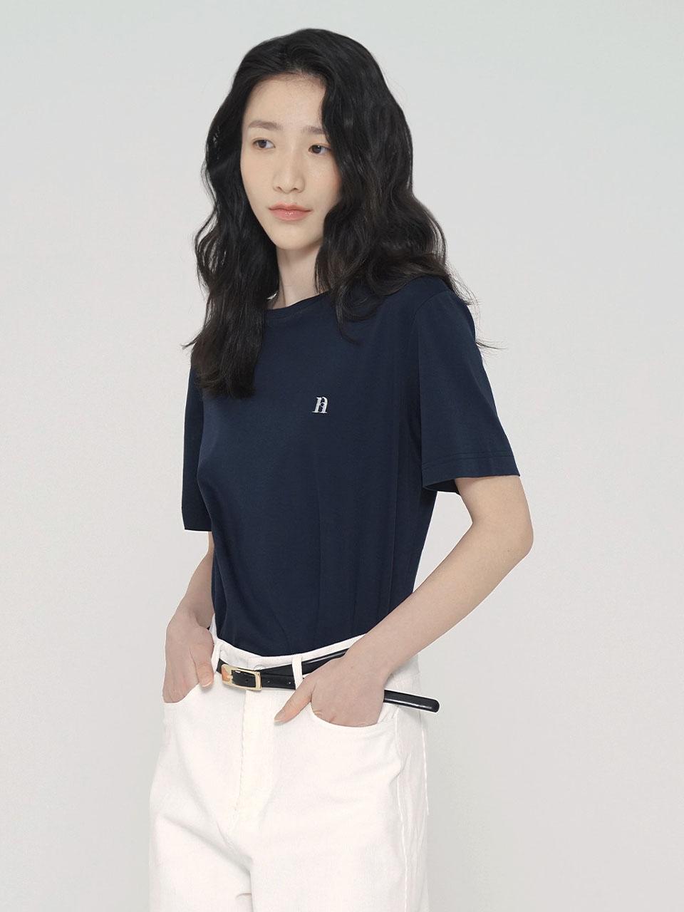 Ed Mang Premium Silket Cotton T-Shirt - Navy White
