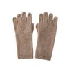 Cashmere Autumn and Winter New Men's and Women's Solid Color Jacquard Extended Warm Cycling Outdoor Knitted Finger Gloves