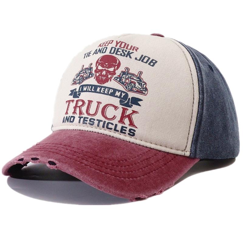 

Новая унисекс кепка из стираного хлопка с принтом черепа, состаренная бейсболка для мужчин и женщин, регулируемая повседневная модная шляпа для папы 56cm-60cm темно-синий/красный