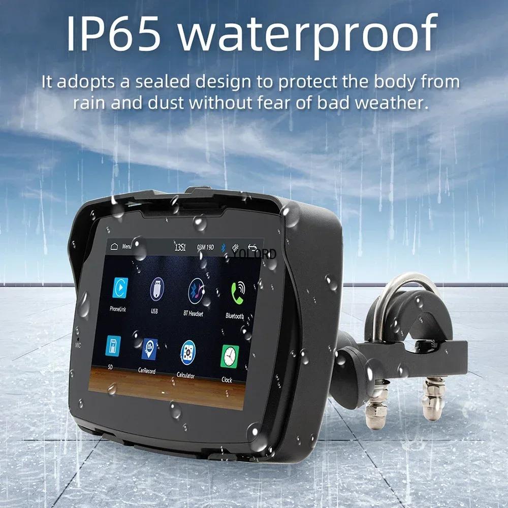 New 5.0 Inch Motorcycle Navigation Waterproof Carplay Display Screen Touch Screen Portable Wireless Android Auto Monitor