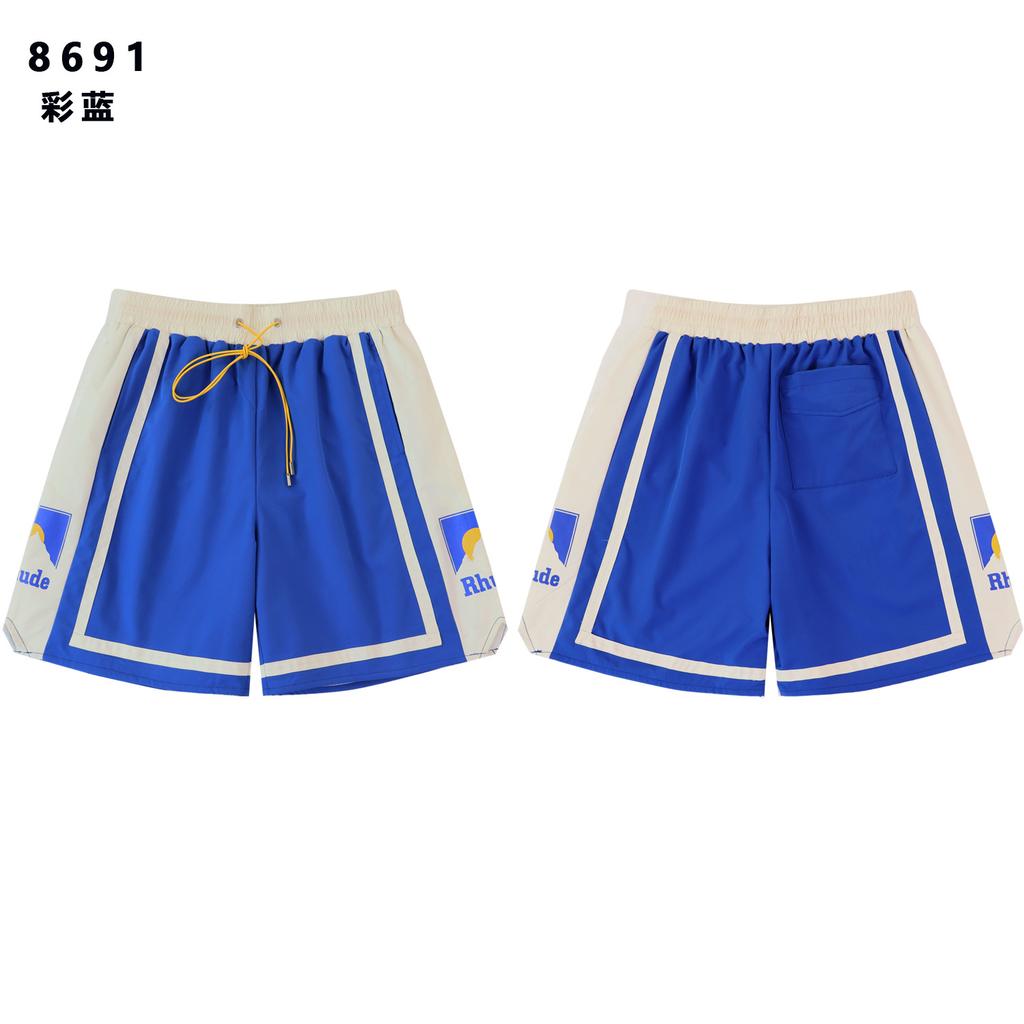 Amerikanische trendige Marke RHUDE 3M reflektierender Buchstabendruck lässige Sporthose Herren und Damen gleich Fünf-Punkt-Hose
