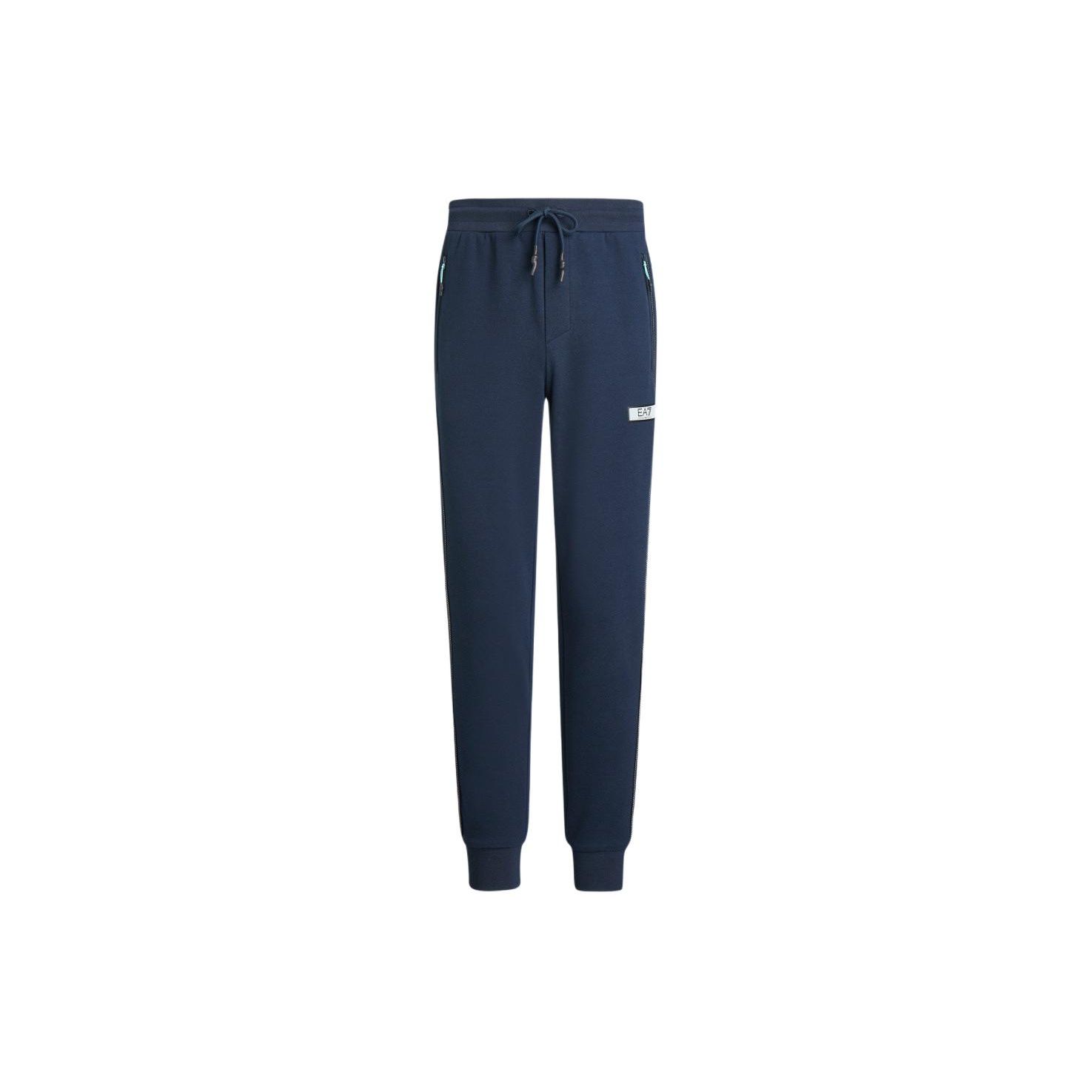 Emporio Armani EA7 SS24 Letter Logo Pattern Printed Cuffed Casual Pants Men bottoms Navy-Blue 3DPP71-PJUWZ-1554 XL