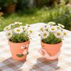 2Pcs Flowerpots Breathable Clay Texture Resin Mini Planter with 3D Relief Anthropomorphic Design Desktop Balcony Windowsill Decor