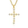 Light Luxury Style Diamond -Shaped Titanium Steel Cross Necklace Genderless Hip -Hop Wear Accessories
