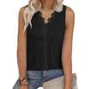 Women Loose V Neck Sleeveless Going Out Casual  Lace Trim Tank Tops