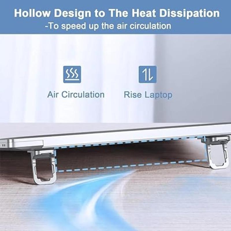 2PCS Mini Folding Laptop Stand with Adjustable Height Ultra-thin Portable Support for Macbook NotebookCooling Invisible Bracket