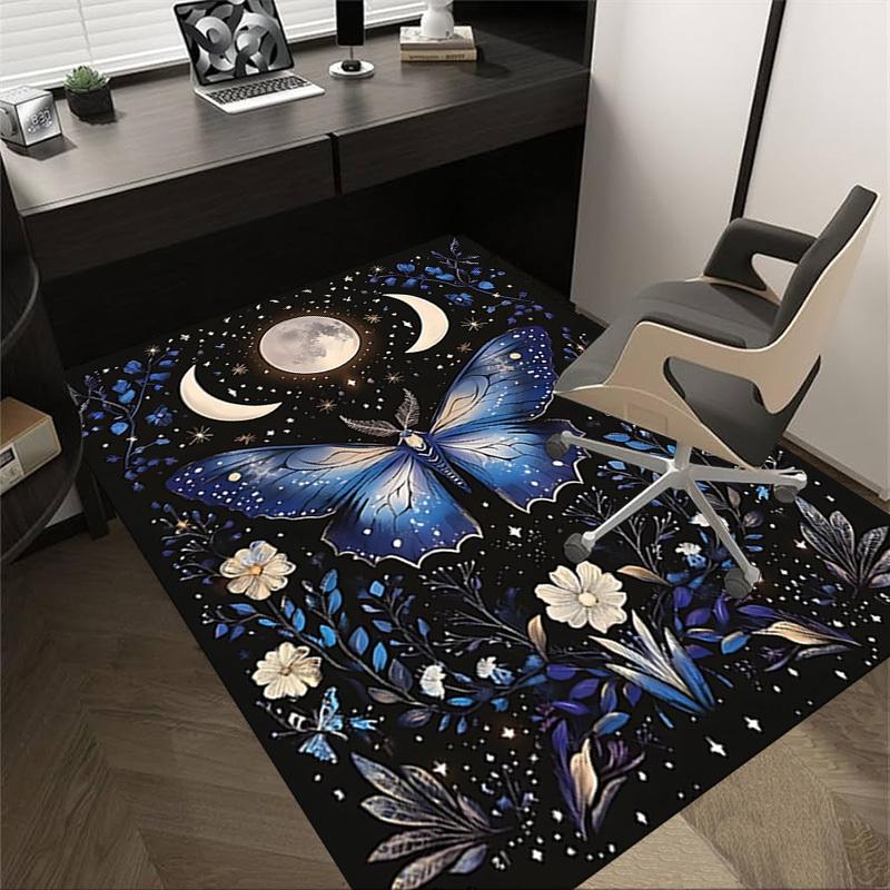 

1pc Butterfly Night Carpet Anti Slip Polyester Floor Mat for office.Bedroom 60cm by 90cm