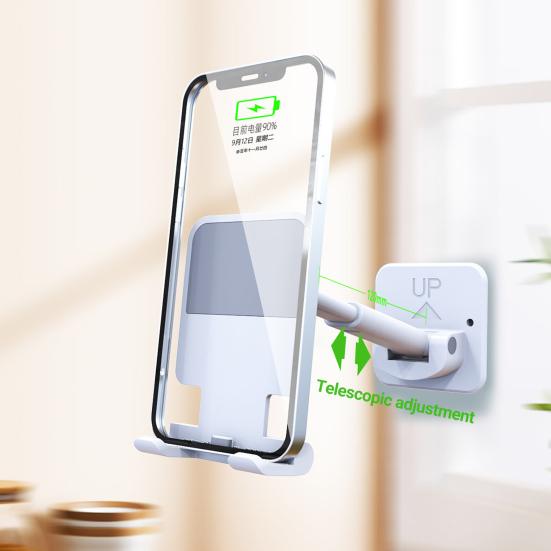 Uchwyt na telefon komórkowy Wielofunkcyjny Samoprzylepny Bez wiercenia Montowany na ścianie Wspornik do podtrzymywania telefonu komórkowego do łazienki